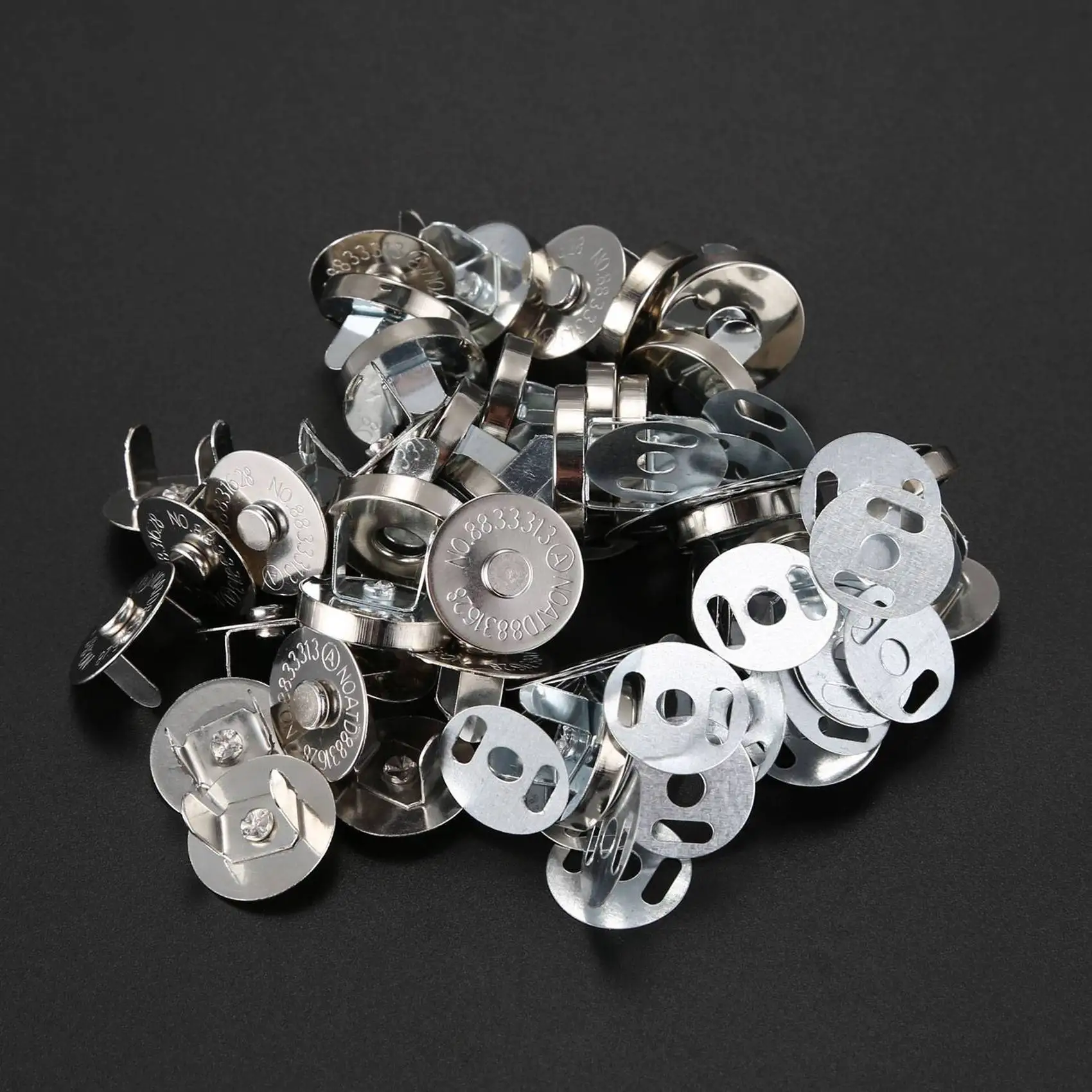 FLYY-60 Sets magnetische Knopfverschlüsse 18 mm – ideal zum Nähen, Basteln, für Geldbörsen, Taschen, Kleidung, Leder – Detail 3