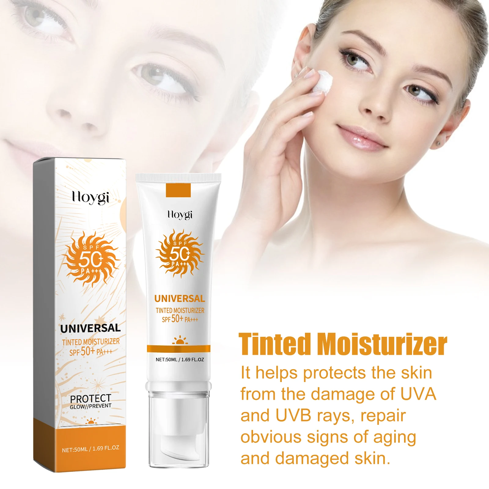 Sunscreen Cream Foundation Face Sun Block Isolation UV Protector Skin Refresh Moisturize Oil Control Waterproof Spf50+ Sunscreen