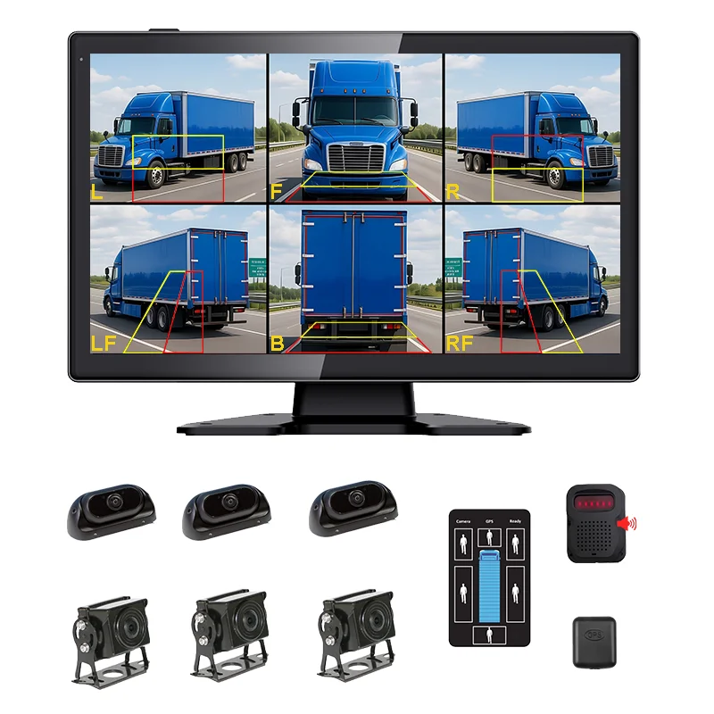 

1080P Waterproof Camera System 10.1 Inch Screen Display AI BSD 4CH Split Blind Spot Detection Camera System