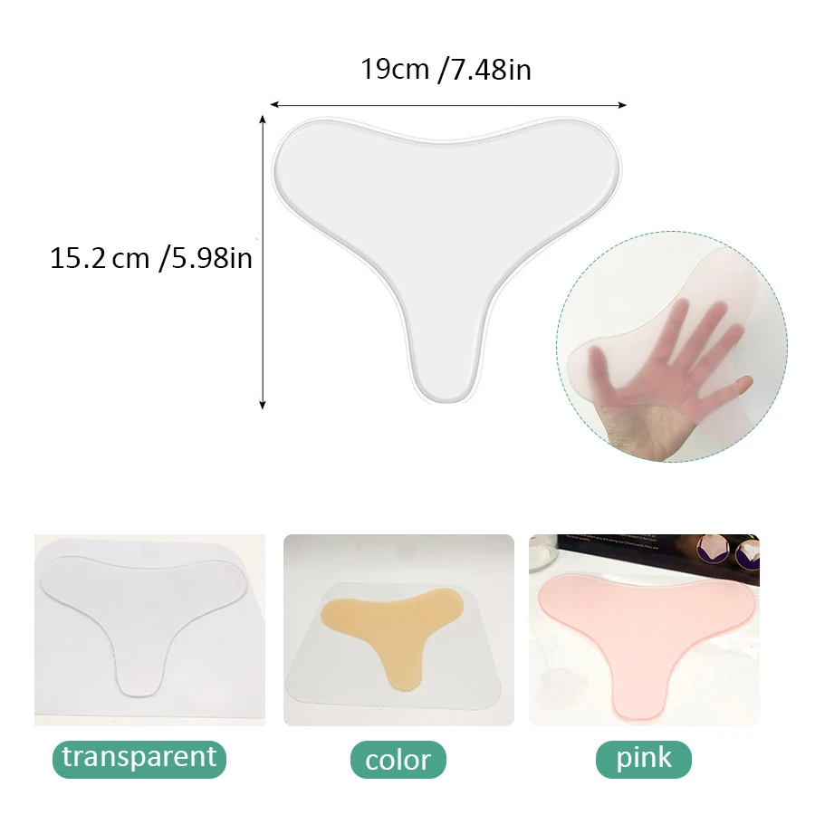 Reusable wrinkle reduction neck forehead chest pad sticker silicone transparent removal neck sticker skin care silicone patch