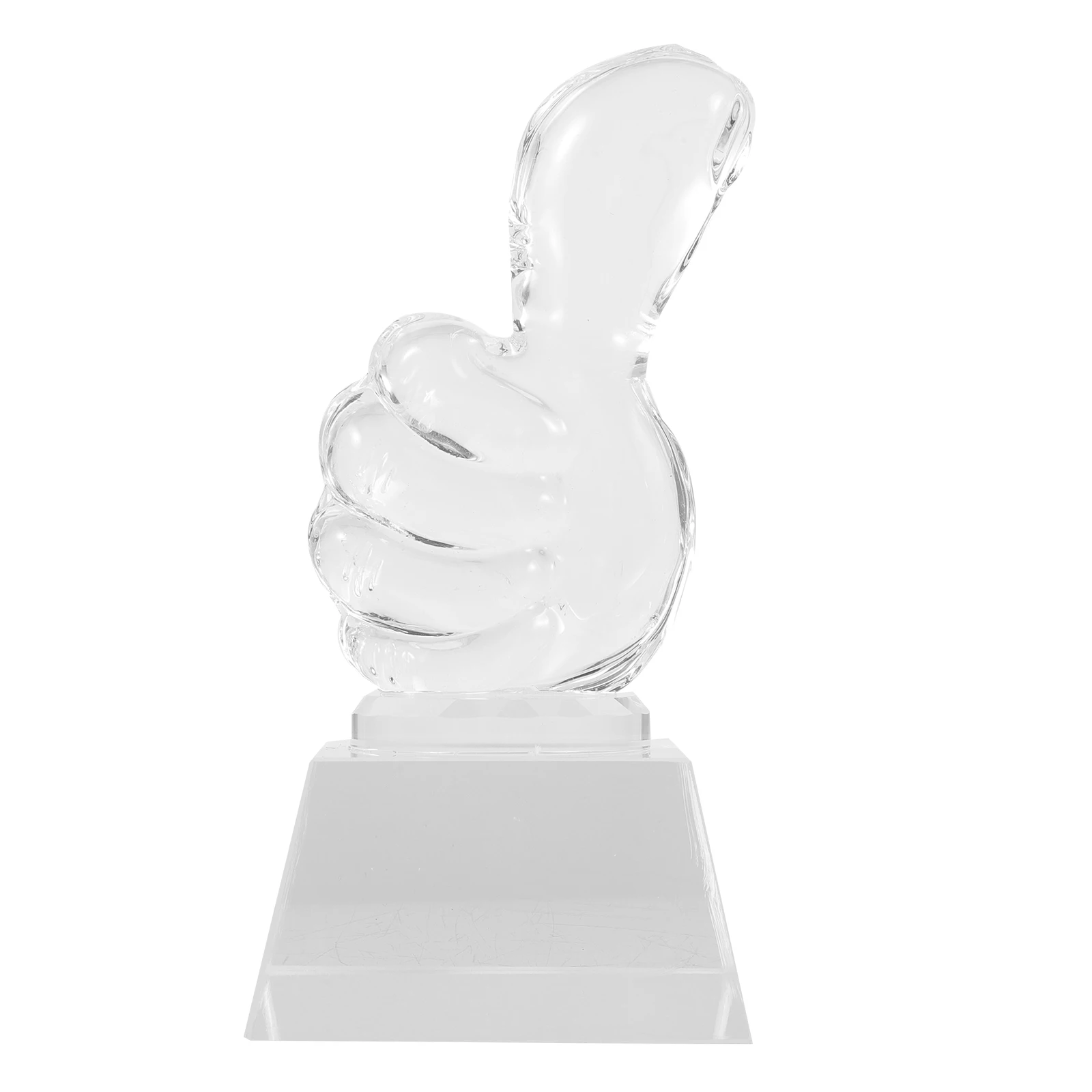 

Crystal Thumb Trophy for Kids White Smooth Longevity DIY Nameplate Football Soccer Dance Performance Award Cup