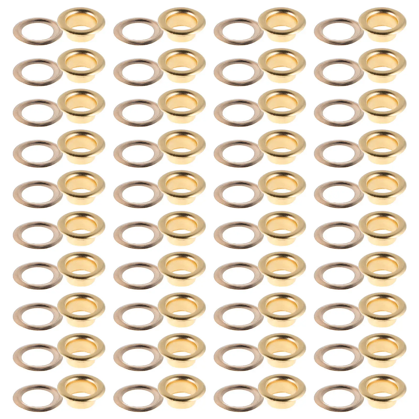 100 Conjuntos de Ilhoses Metálicos Dourados de 6mm com Arruelas, Kit de Ilhoses Pequenos para Artesanato DIY, Bolsas de Tecido, Lona e Calçados, Uso Pesado