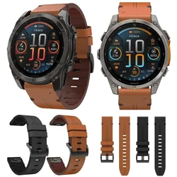 22mm 26mm Leather Strap For Garmin Enduro 3/Fenix E 8 47mm 51mm 7 7X Pro/Epix Gen 2/instinct 2X 965 Watch Band QuickFit Bracelet