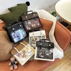 Moda Sevimli Ita Sırt Çantası Yeni JK Omuz Lolita Messenger Crossbody Çanta Kızlar Şeffaf DIY Ekran Çanta Y2K Mini Sırt Çantası