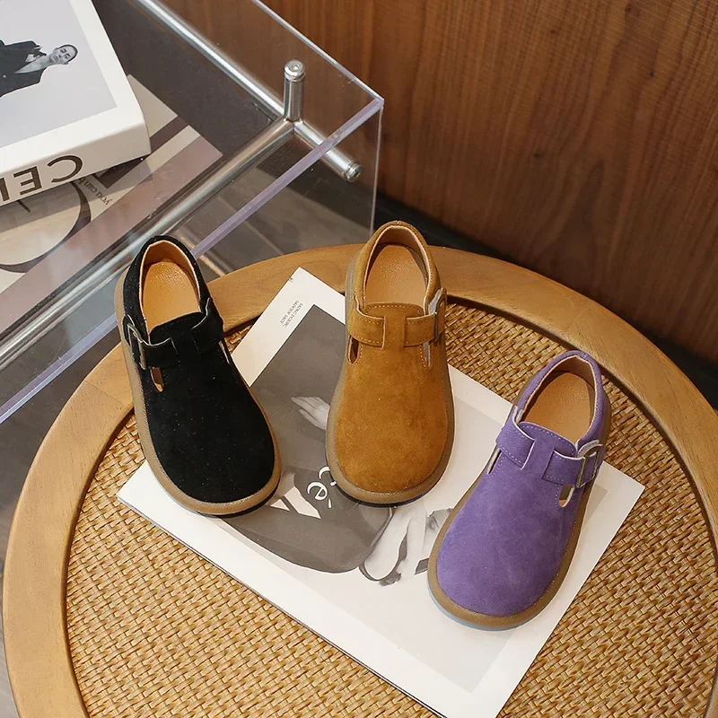 Children Fashion Loafers Boys Girls Casual Shoes Solid Color Kids Leather Shoes Solid Color Anti-Slippery Spring Autumn 2024