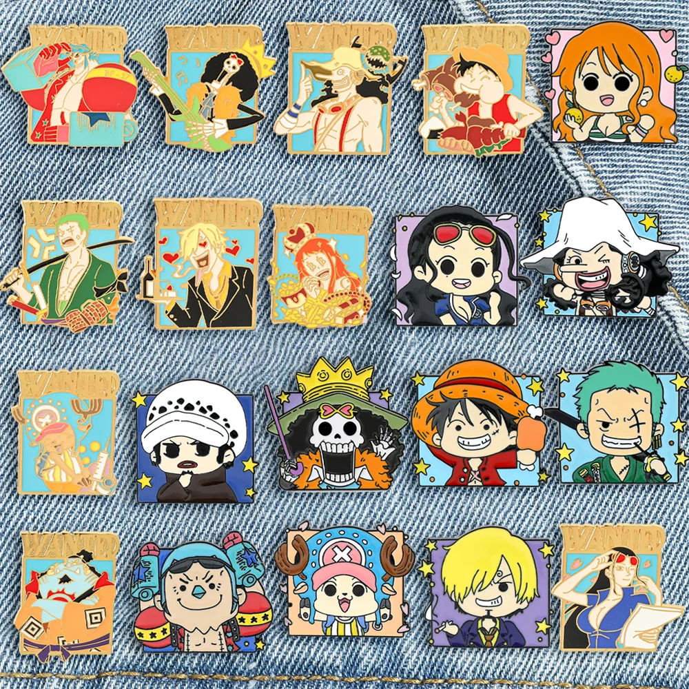 

20 Pcs Cartoon Brooch Set Cute Square Character Design Enamel Pin Backpack Clothing Jewelry Metal Badge Accessories Gifts