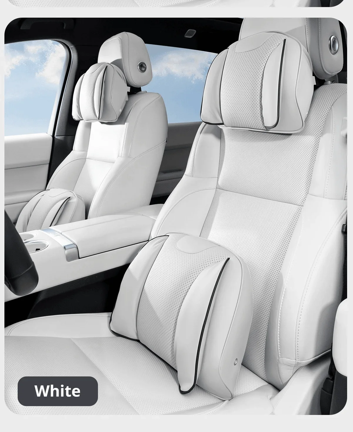 Für Tesla Auto Kopfstützen-Kissen Lendenstütze Premium-Qualität Atmungsaktiv Passend für Model 3 Model Y Highland Model S Cybertruck Model X – Detail 22