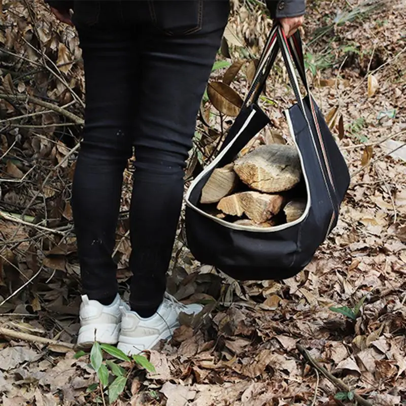 Firewood Tote Bag Waterproof Wood Carrier With Handles 28.3 X 17.7 Inch Firewood Storage Bag Firewood Tote Carrier For Camping