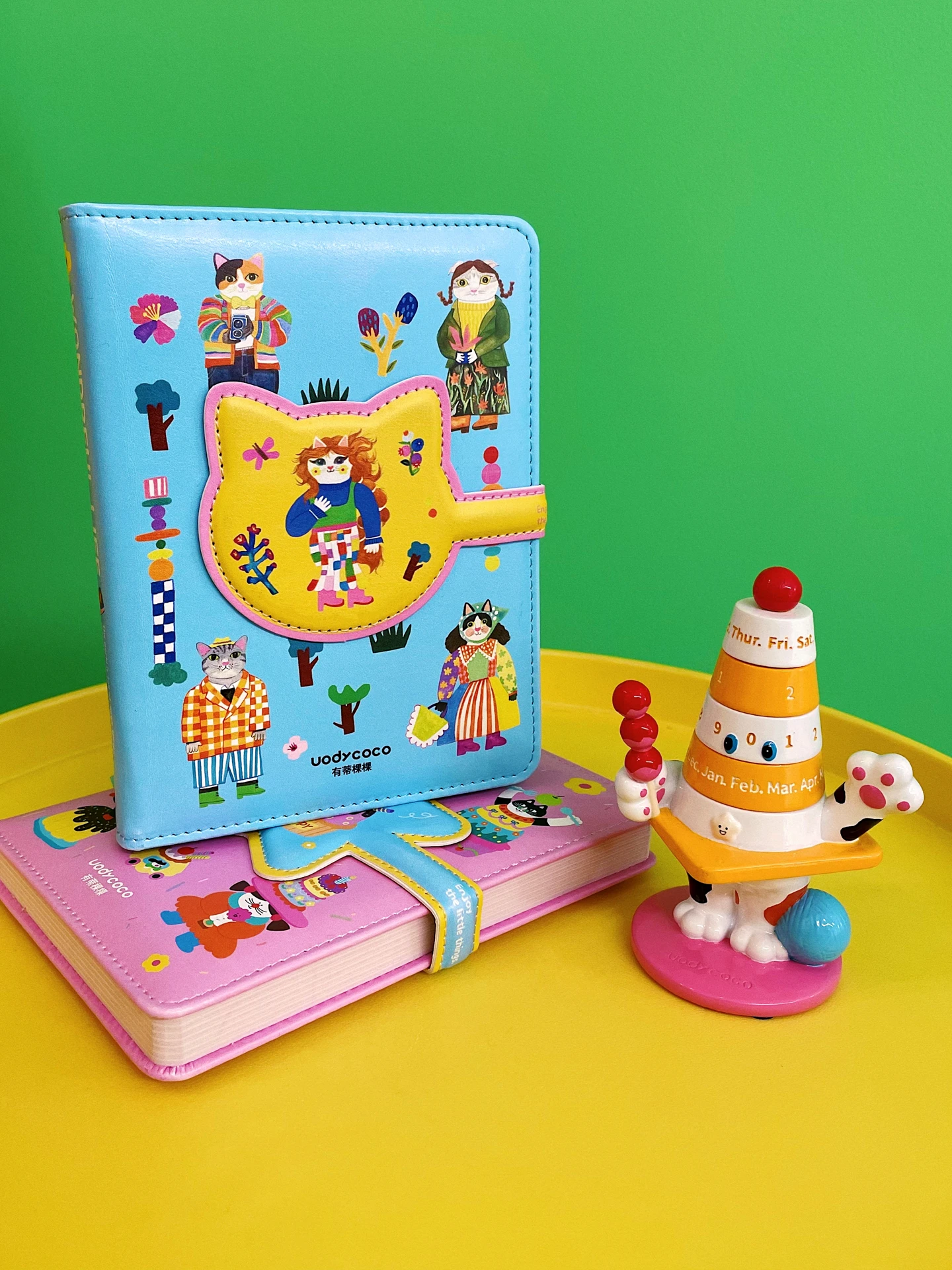Original PU Leather Cute Cartoon Notebook Journal Diary Book UODY Handmade Bound 100-200 Pages Linen Stitching Basic Pack