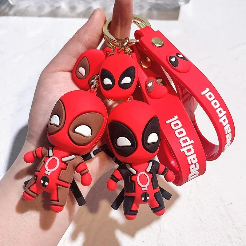 Deadpool Keychain Car Key Chain Cute Q Version Doll Backpack Pendant Fashion Bag Accessories Mini Toys Pendant Birthday Gifts