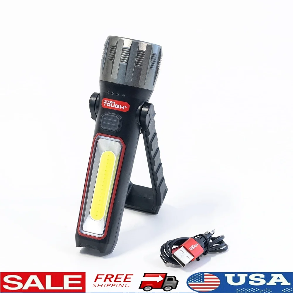 

500 Lumens Portable LED Work Light with Magnetic Base Rechargeable Battery 5 Light Modes Folding Stand USB Cable Included