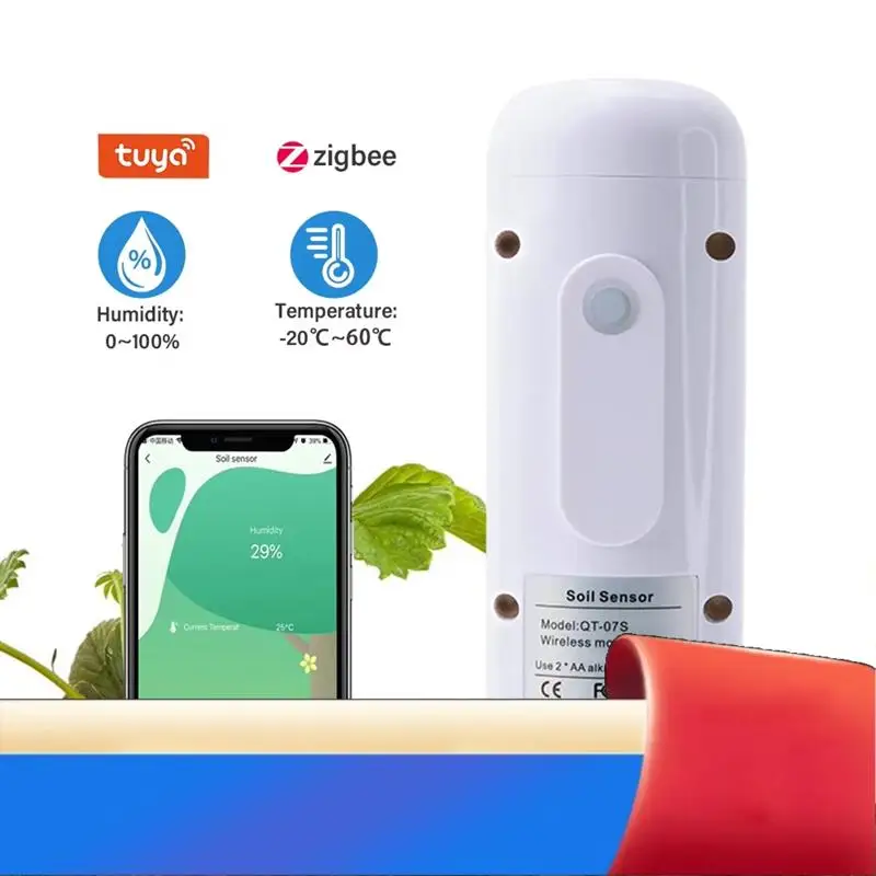 

ZIGBEE монитор растений открытый измеритель температуры почвы тестер влажности и влажности садовая автоматизация ирригационный детектор TUYA-X62A