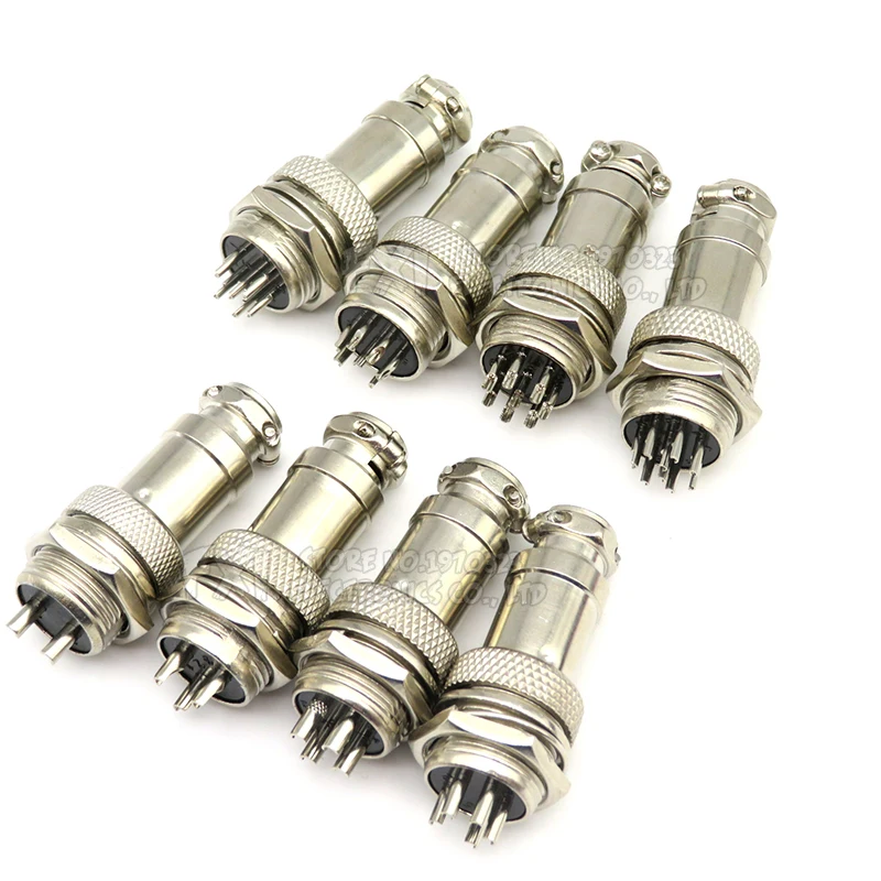 1Set GX16 2/3/4/5/6/7/8/9 Pin Male & Female 16mm ibuw Metal Circular Aviation Connector Socket Plug 2PIN 3PIN 4PIN 5PIN 6PIN