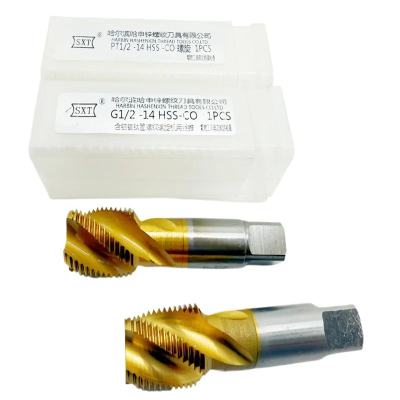 M35-CO HSS 55 °/60 ° pipe thread tap G ZG RC NPT PT, stainless steel water pipe internal thread tapping machine tool hand tool
