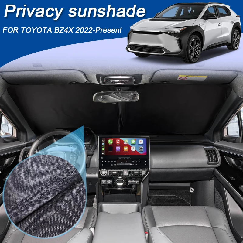 

Автомобильный солнцезащитный козырек на черное окно для Toyota BZ4X 2022-настоящее время, автоматическая защита от УФ-лучей, теплоизоляция, защитная крышка, аксессуар для интерьера