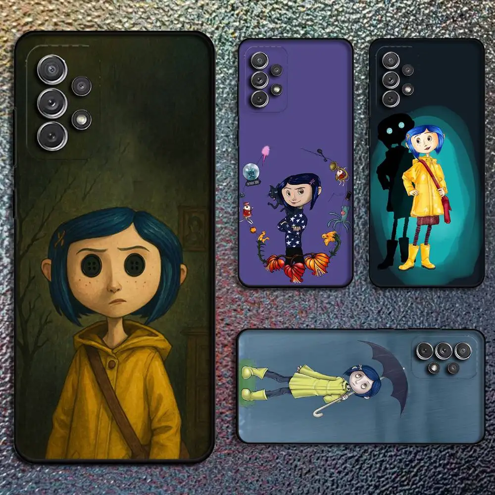 

Cartoon C-CoralineS Tale Phone Case For Samsung S25,S24,S21,S22,S23,S30,Ultra,S20,Plus,Fe,Lite,Note,10,9,5G Black Cover