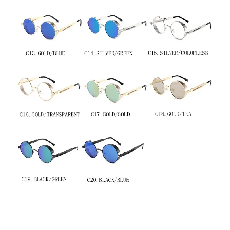 Metal Steampunk Sunglasses Men Women Fashion Round Glasses Brand Design Vintage Eyewear High Quality - view 5