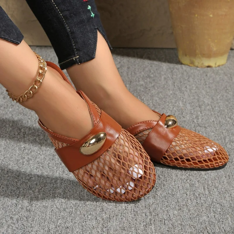 

Women Slippers Summer New Fashion Flats Sandals Mesh Breathable Casual Slippers Outside Comfortable Slip on Beach Slides Women's