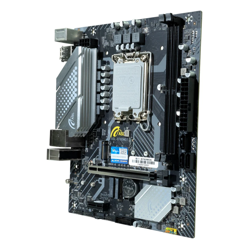 ASL B760M B760 Micro-ATX LGA 1700 Motherboard Mendukung Intel Core 12th 13th 14th Gen CPU DDR5 7000MHz OC Dual NVMe M.2 PCIe 4.0