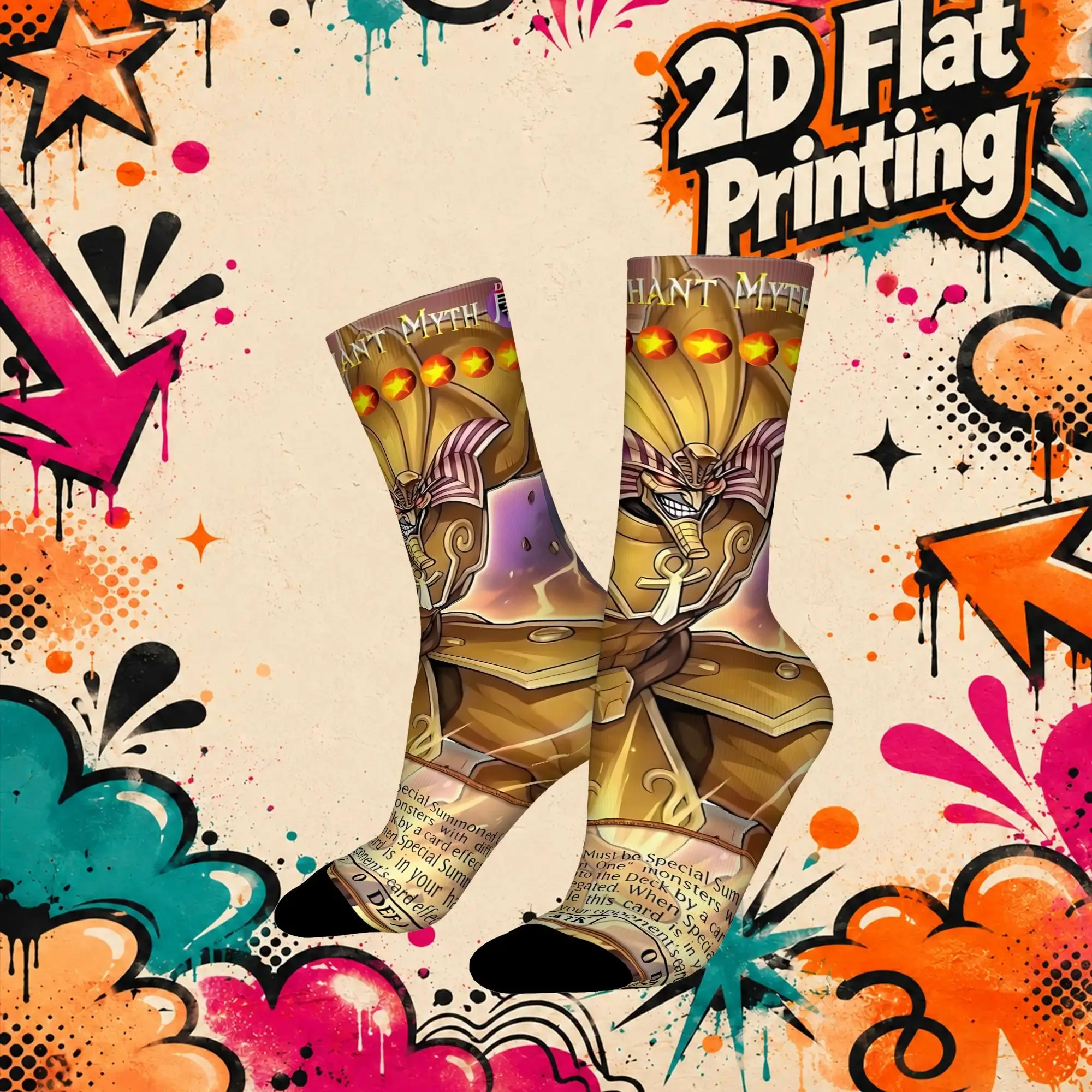 Autumn Winter Vintage YU GI OH Card Meme Crazy Men's compression Socks Unisex  Funny Crew Sock