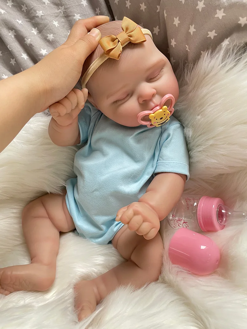 

Cokela 20inch/50cm Real Baby Doll Reborn Doll Soft Touch Realistic Silicone Reborn Baby Doll With Hand-Drawing Hair