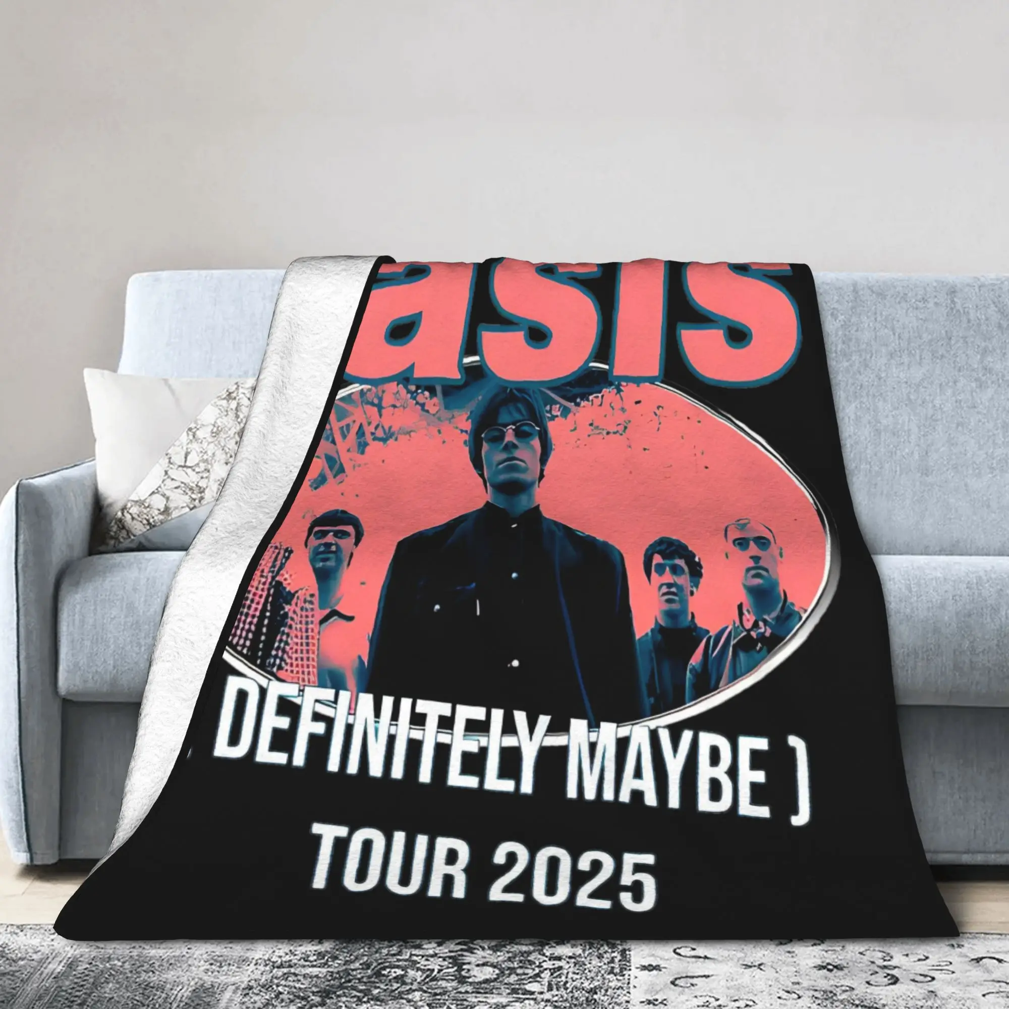 O-Oasis Definitely Maybe Blanket  Fleece Funny Breathable Throw Blanket for Chair Covering Sofa Summer
