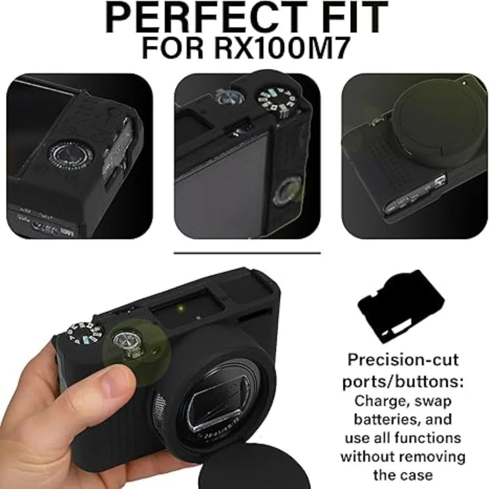 

Rubber Soft Silicone Case, For Sony RX100 VII Housing Case Bag Cover RX100 VII + free tempered film