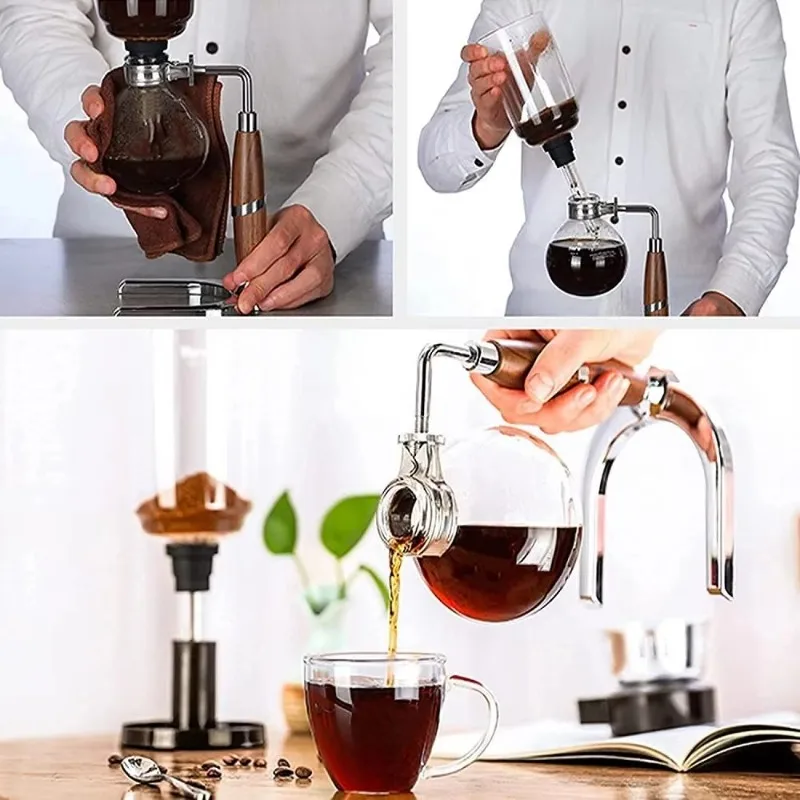

Wholesale Tabletop Syphon Coffee Maker Vacuum Reusable Low Noise Easy Operation And Clean Multiple Functions Machine