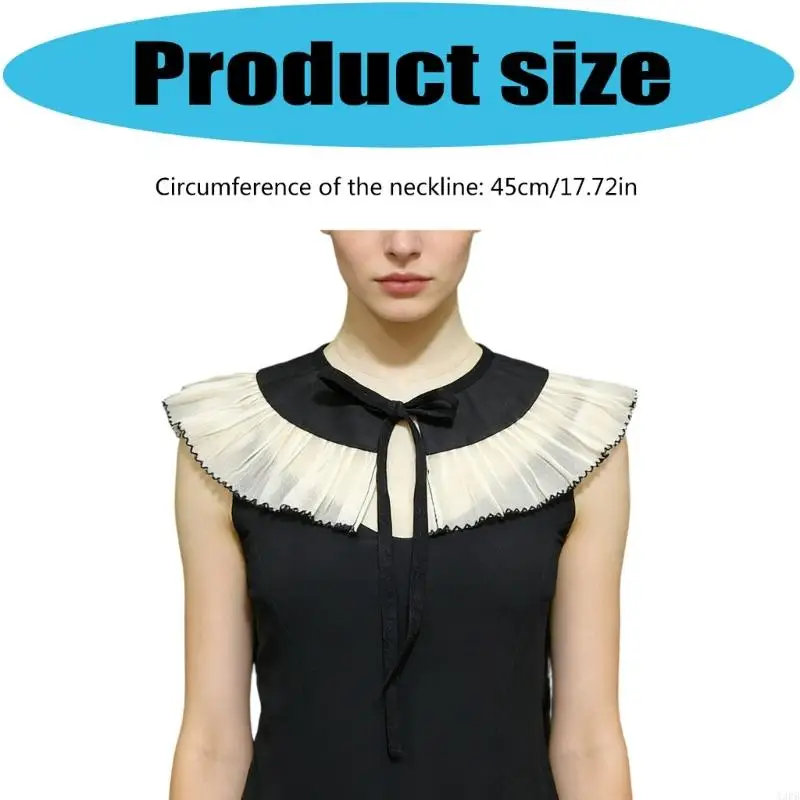 Colar falso destacável com borda preta e design fácil combinar com qualquer roupa