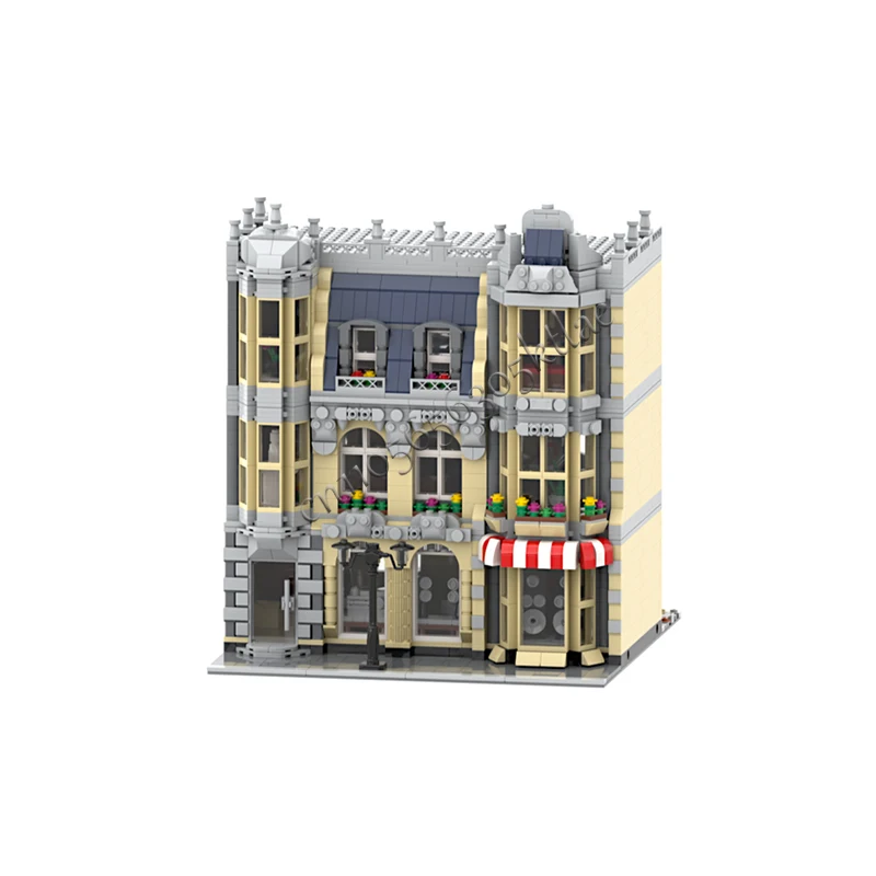 3008 STUKS Middeleeuwse HiFi Winkel Residentieel Huis MOC Aanpasbare Modulaire Bouwsteen Educatief Speelgoed Kinderen DIY Speelgoed Verjaardagscadeau