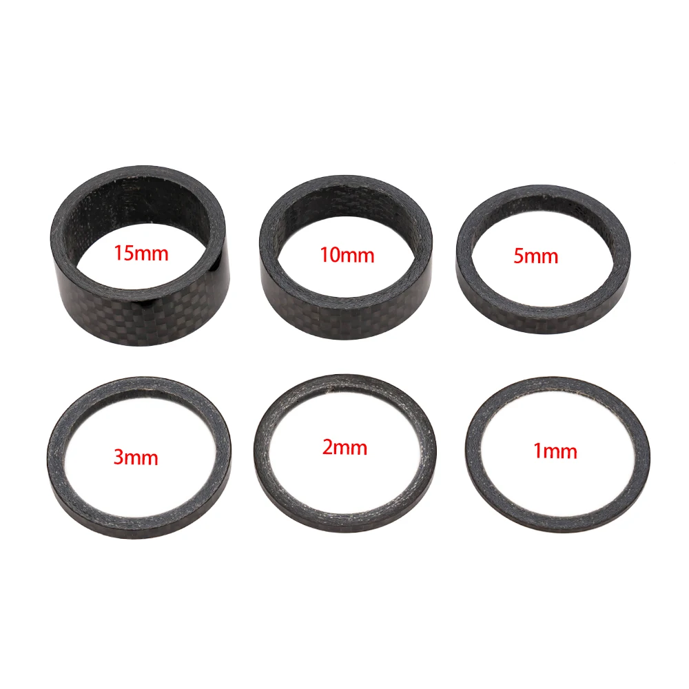 

ZTTO Bicycle Headset Washer Stem Spacer 1 2 3 5 10 15mm Carbon Ring Fit for 28.6mm Fork Steerer Bicycle Accessory