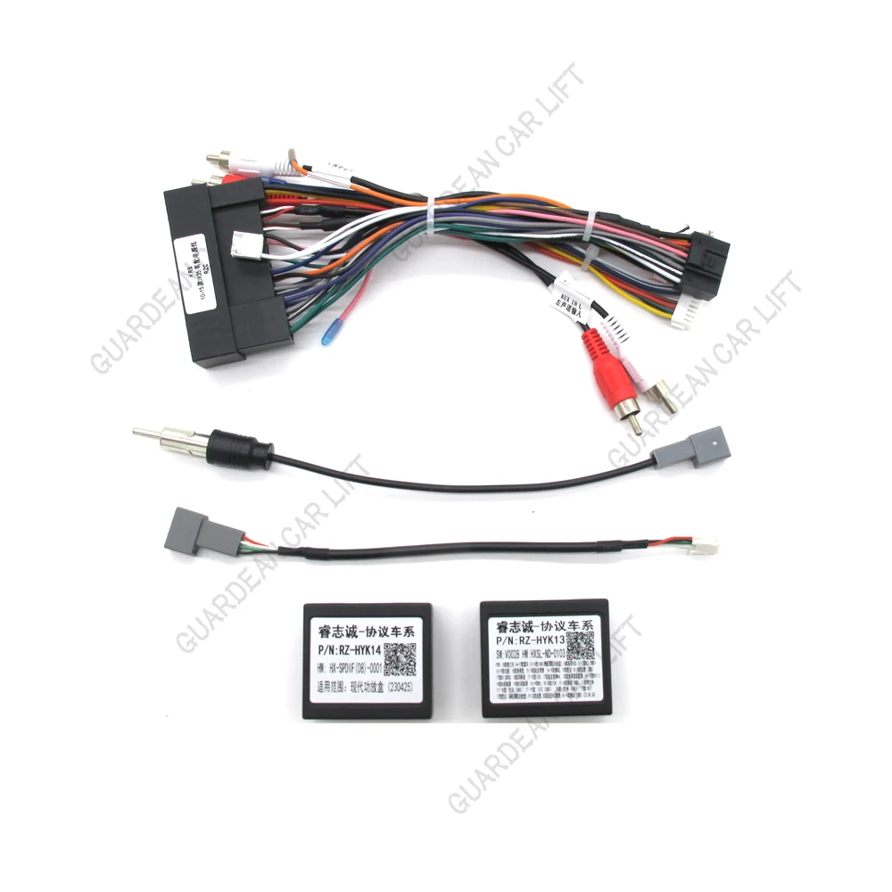 For Hyundai IX35 Sonata 8 Santafe Kia K3 Wiring Harness Car Audio 16PIN DVD Player Power Calbe Adapter With 2 Canbus Boxes