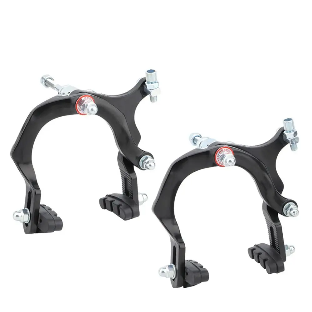 Front and Rear Road Bike Dual Pivot Calipers Aluminum Alloy With Brake Pads Bicycle Brake Universal Black C Brake Caliper