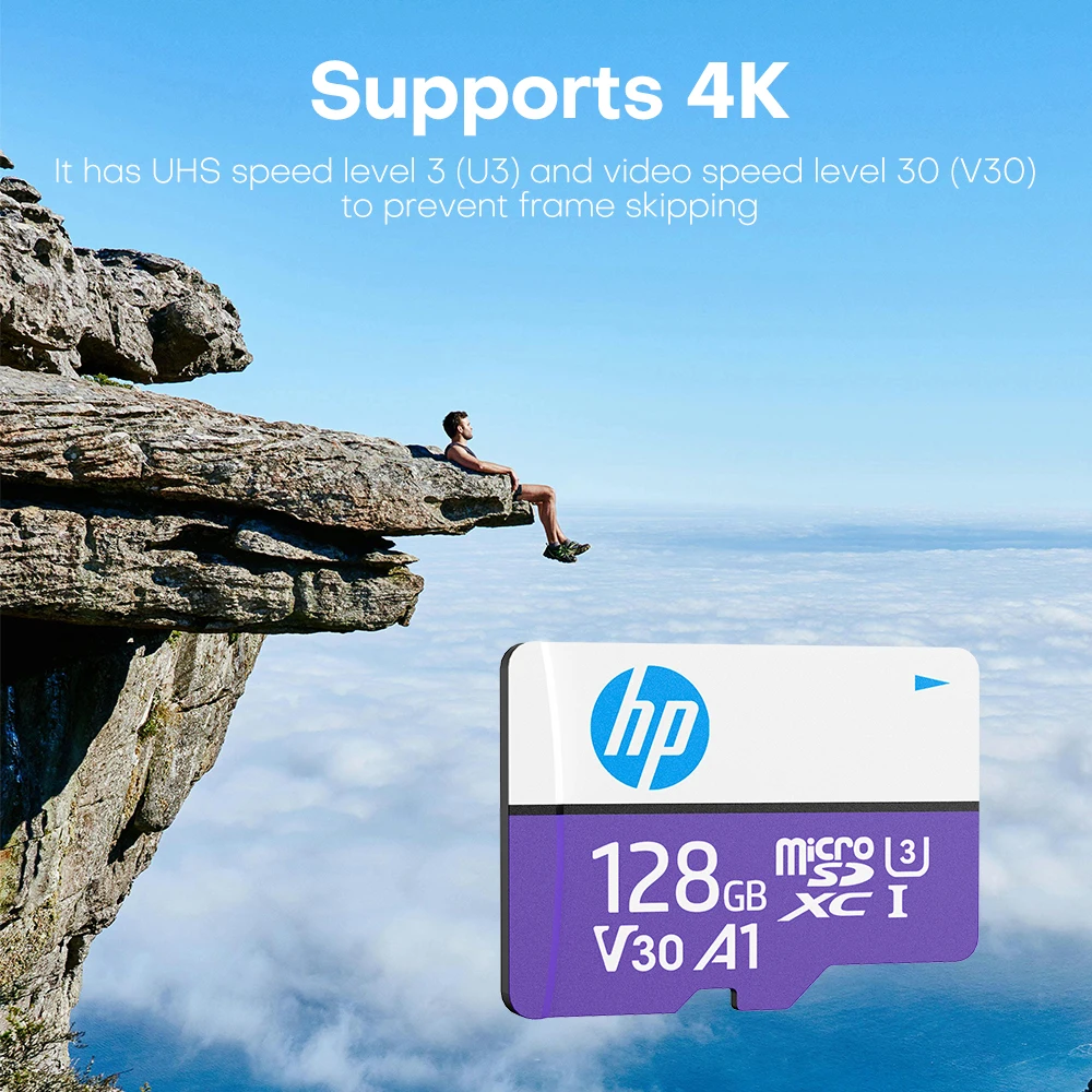 بطاقة ذاكرة HP أصلية مايكرو SD 64 جيجابايت 128 جيجابايت 256 جيجابايت U3 بطاقة ذاكرة فئة 10 بطاقة Microsd ذاكرة TF Microsd لطائرات الكمبيوتر بدون طيار والهاتف الذكي #3