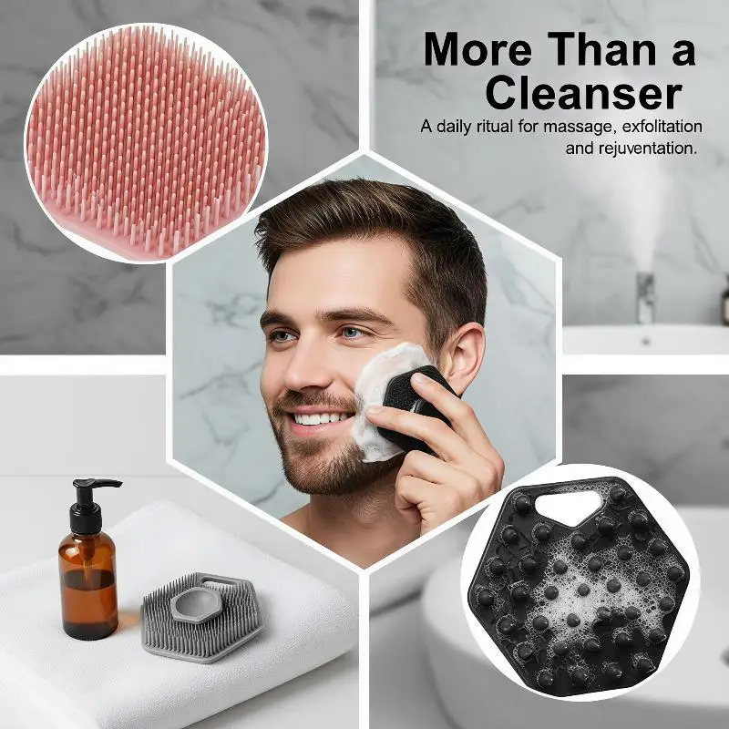 Facial Cleaning Brush Scrubber Silicone Miniature Face Deep Clean Shave Massage Face Scrub Brush Face Cleaner
