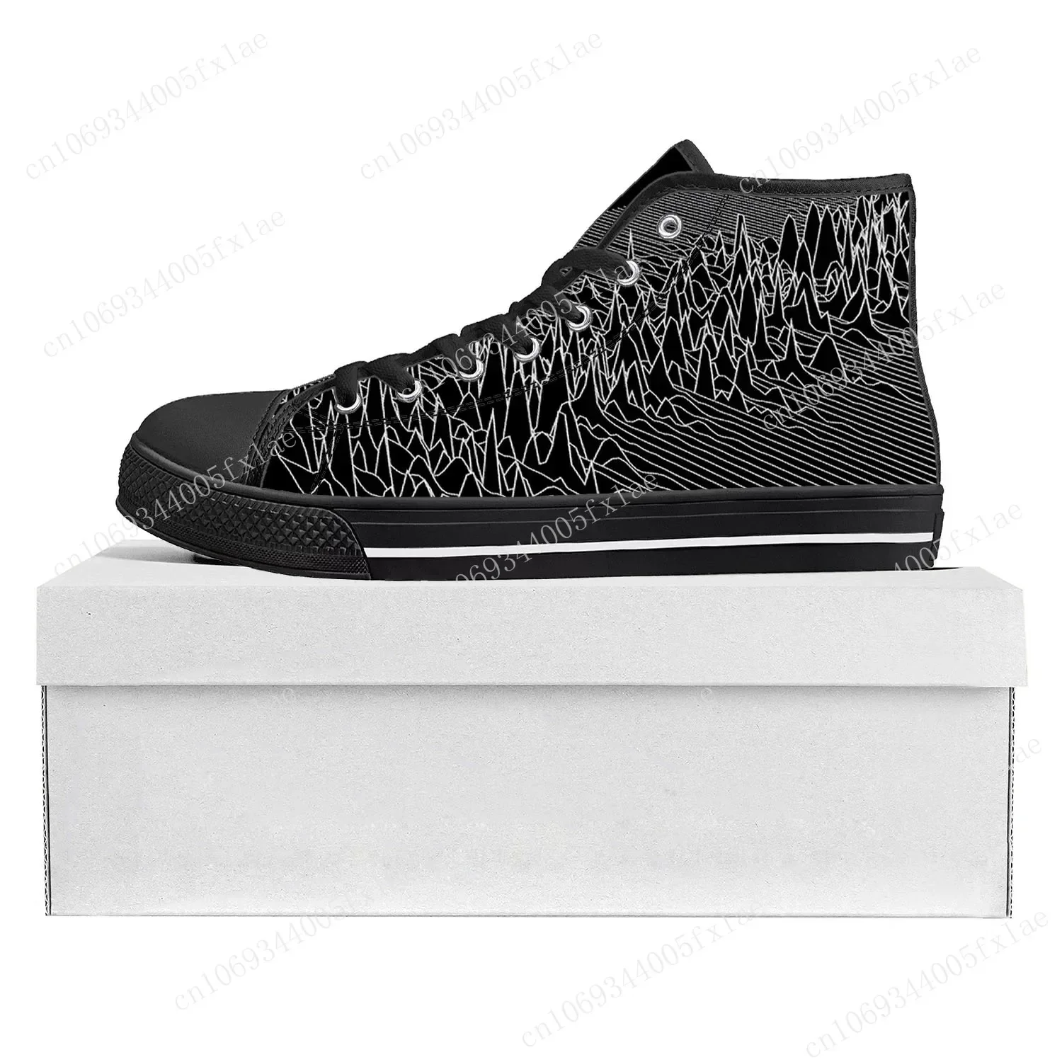 Joy Division Rock Band Zapatillas altas de alta calidad para hombre, mujer, adolescente, zapatillas de lona, zapatos casuales para parejas, zapato personalizado negro