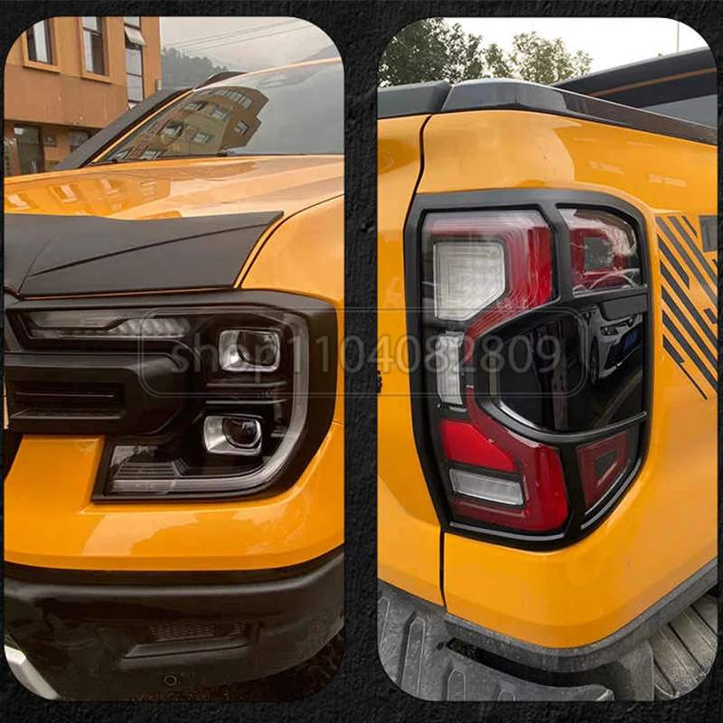 

Для Ford Ranger T9 2022-2024 XLT XL аксессуары автомобильный задний фонарь крышка заднего фонаря капот передняя головная фара полоса декоративная крышка комплект отделки