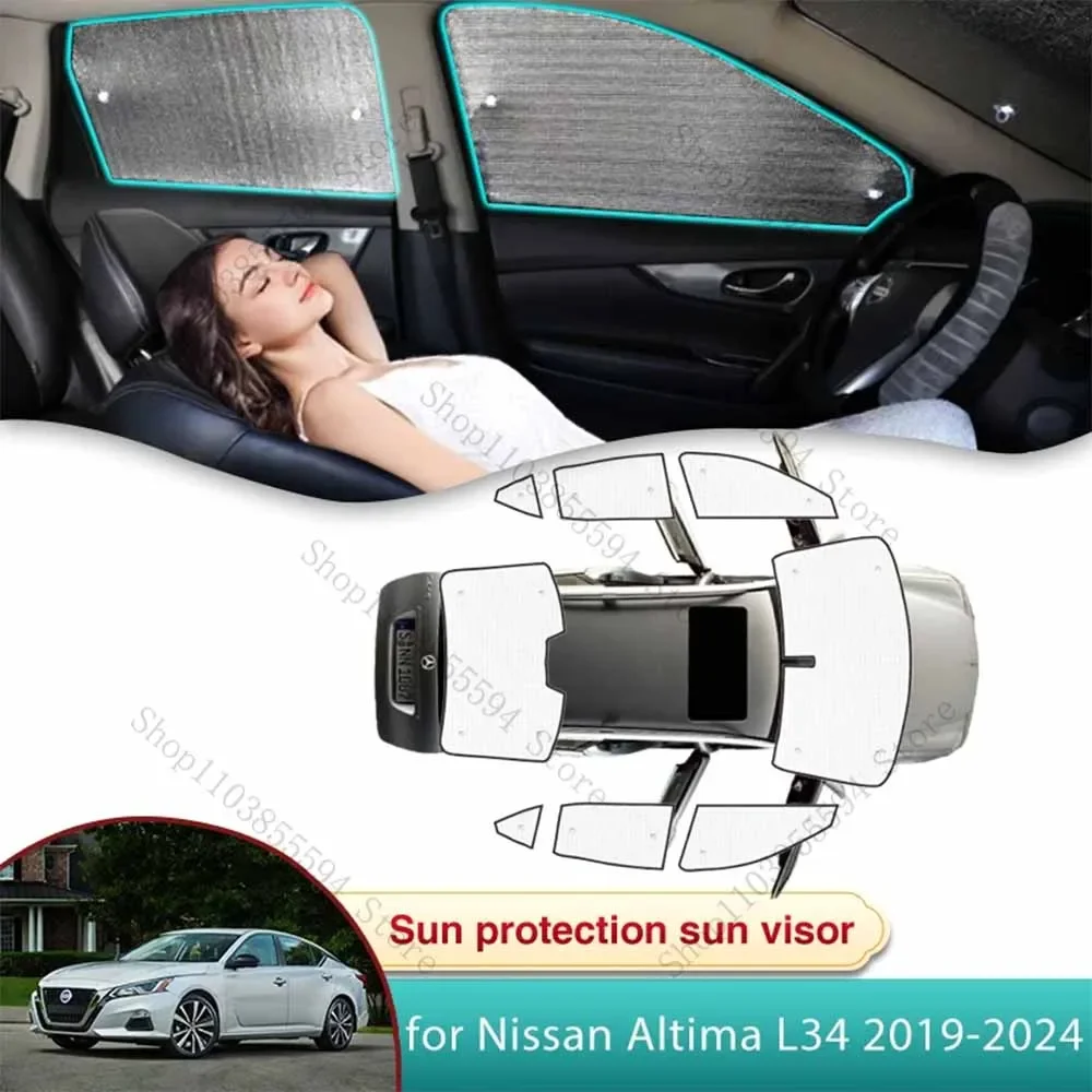 

Car Sun Shade for Nissan Altima L34 2019 2020 2021 2022 2023 2024 Accessories Sunshade Windshield Side Window Privacy Shading