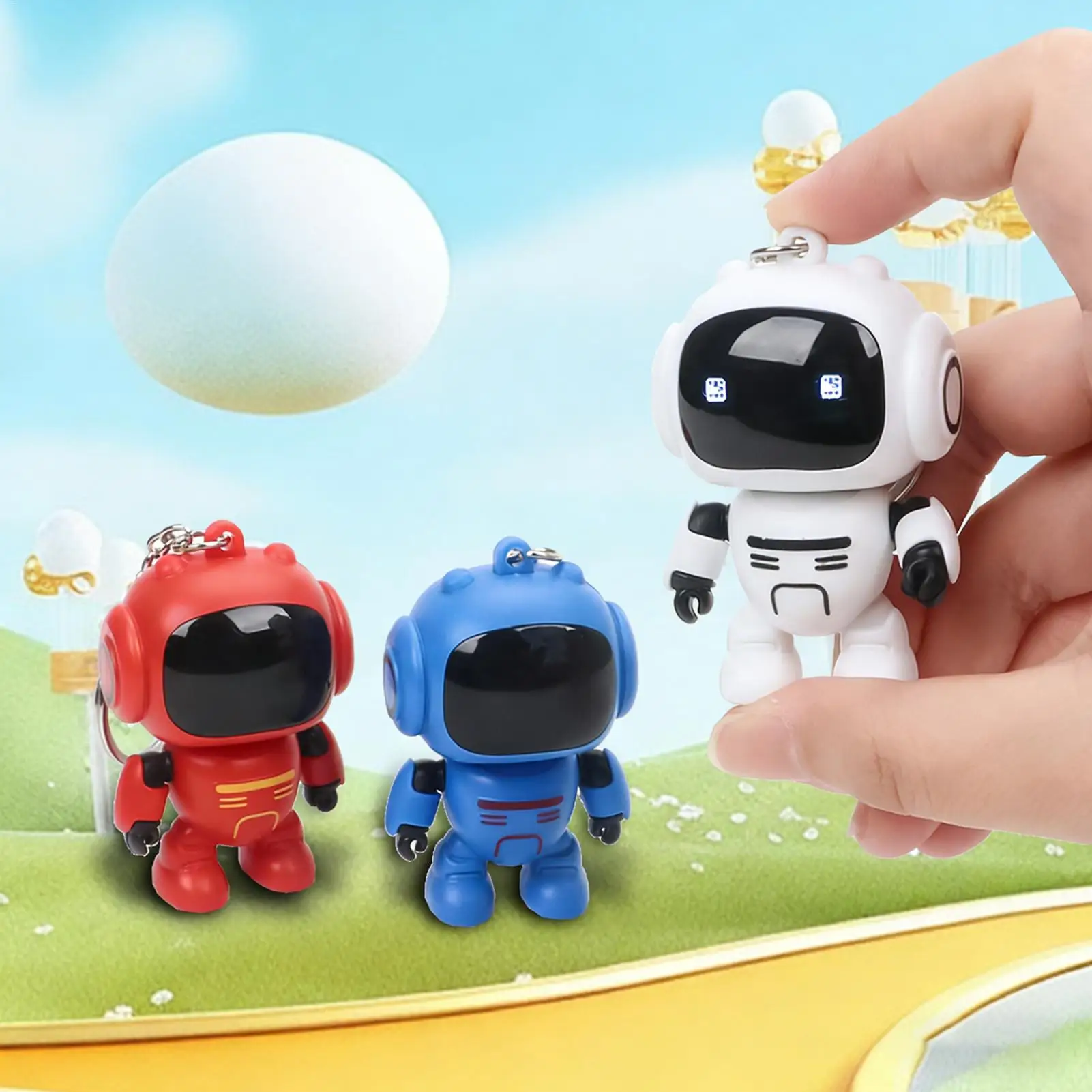 Bag Keychain Joint Movable Keyring Glowing Eyes Design Keychains For Backpacks For Women Men Bag Wallet Schoolbag Handbag