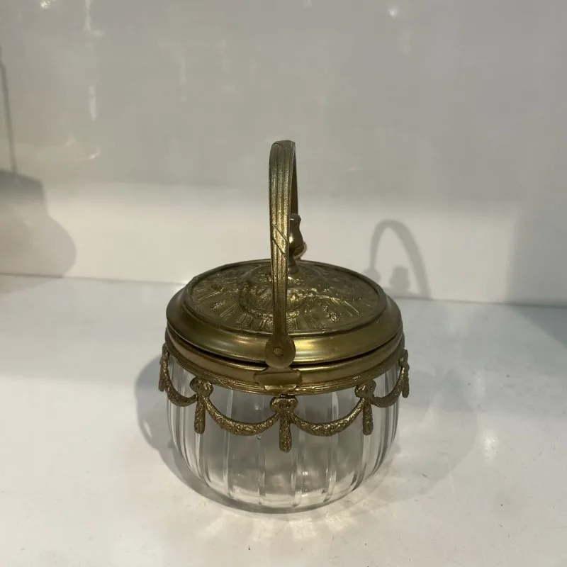 Brass personalized tea can, light luxury European and American style, dried fruit storage box, retro nostalgic candy can jewelry