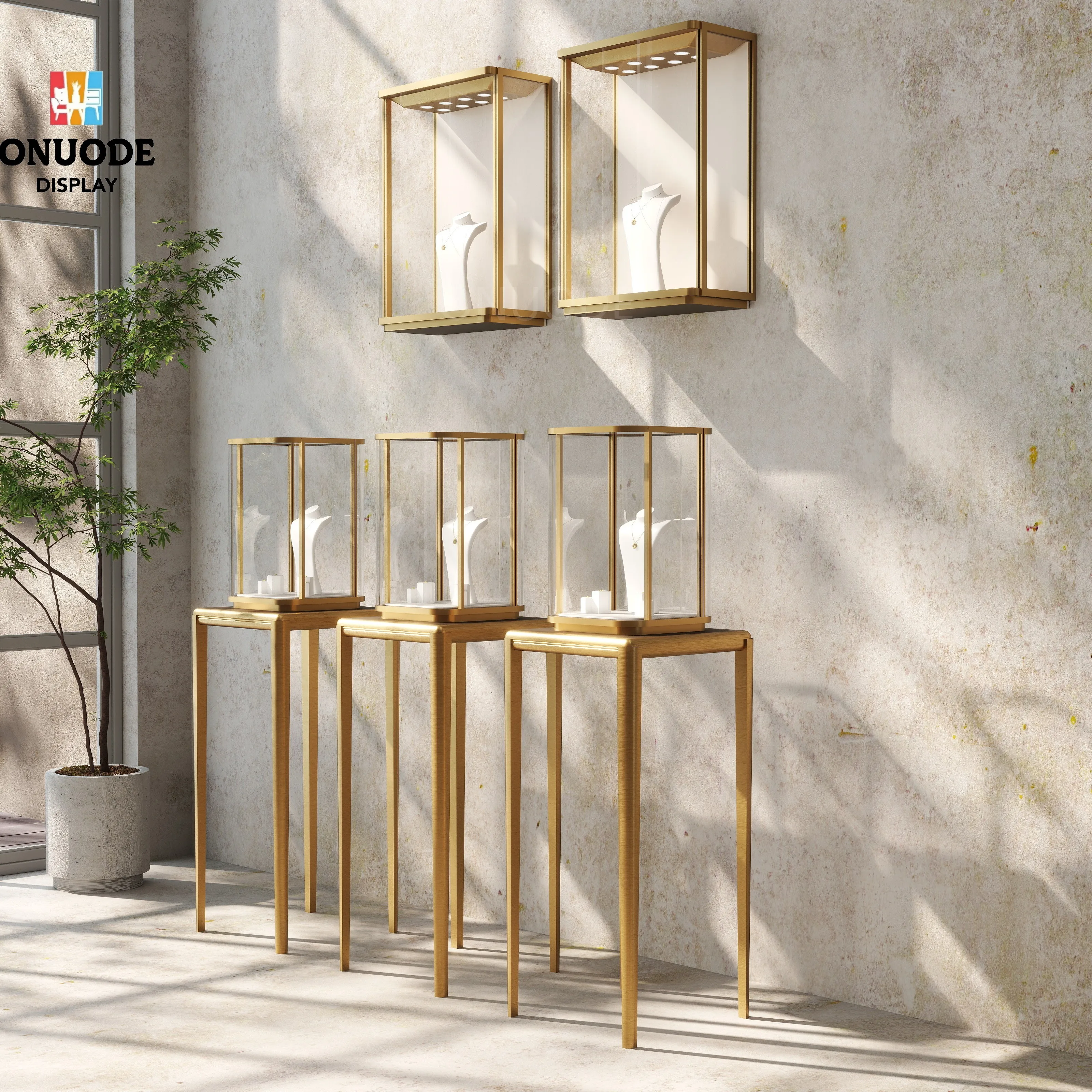 Custom.New Luxury Jewelry Store Counter and Shop Shelf LED Light Handbag and Jewellery Display Showcase on Sale