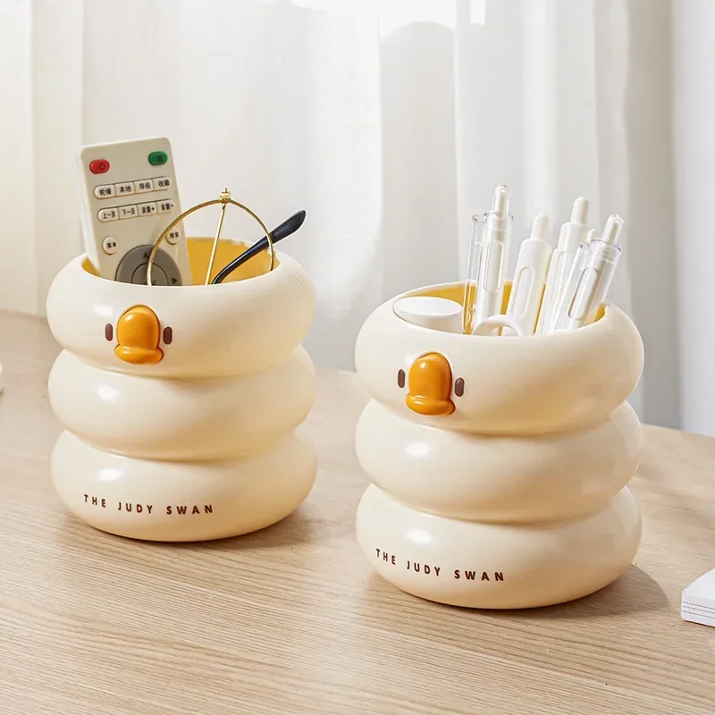 New Round Design Pen Holder Large Capacity Pen Pencil Pot Brush Storage Container Box Plastic Stationery Desk Organizer