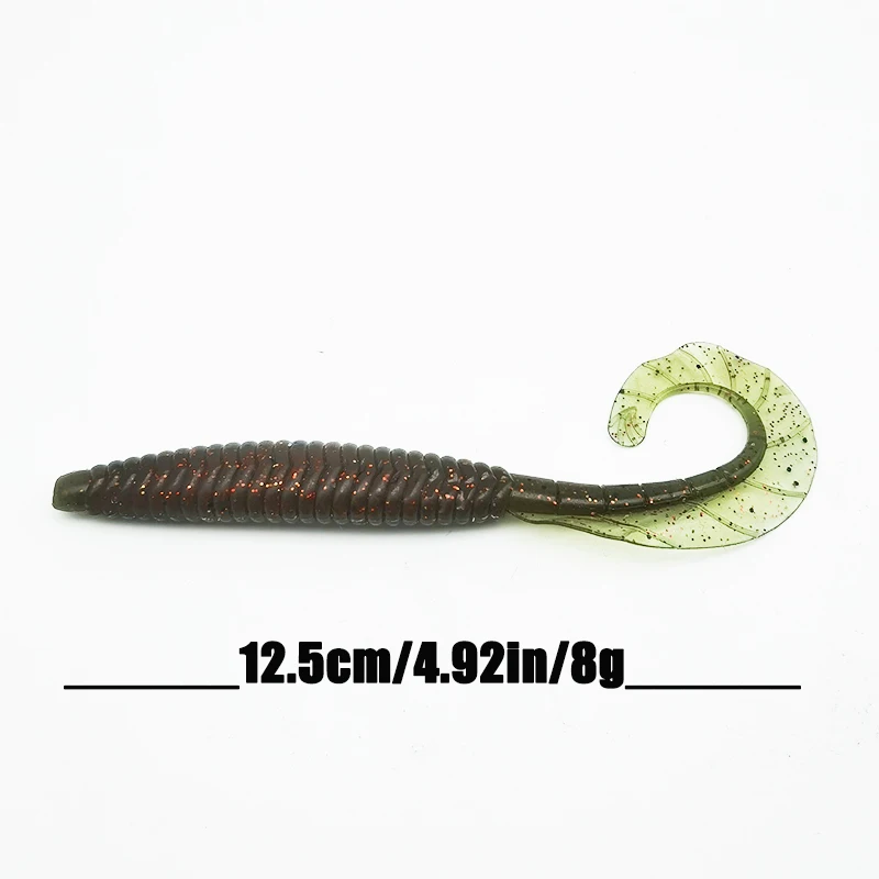 3 Stück Angelköder mit weichem Schwanz, 12,5 cm/4,92 Zoll/8 g, künstlicher Köder – Detail 2
