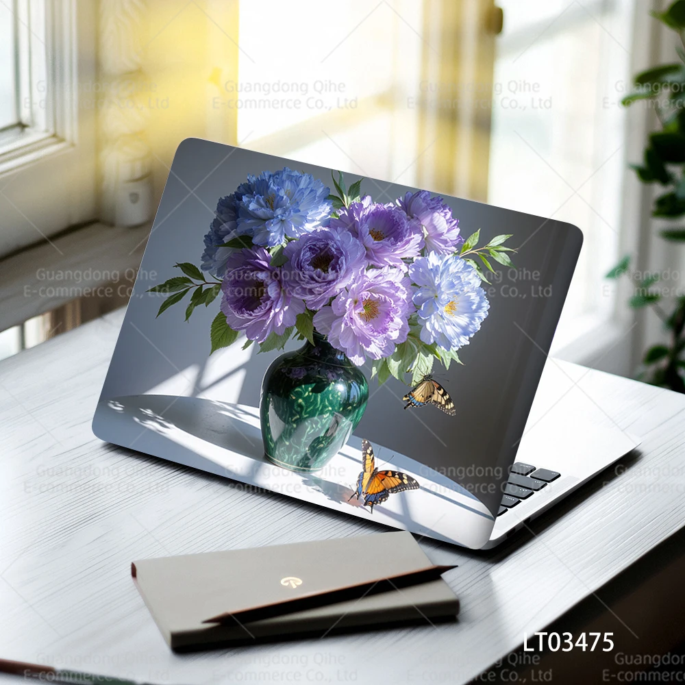 

2 Pcs Hot-Selling Fresh Floral, Landmark & Cartoon Character Stickers, Cute Self-Adhesive PVC Laptop Decals