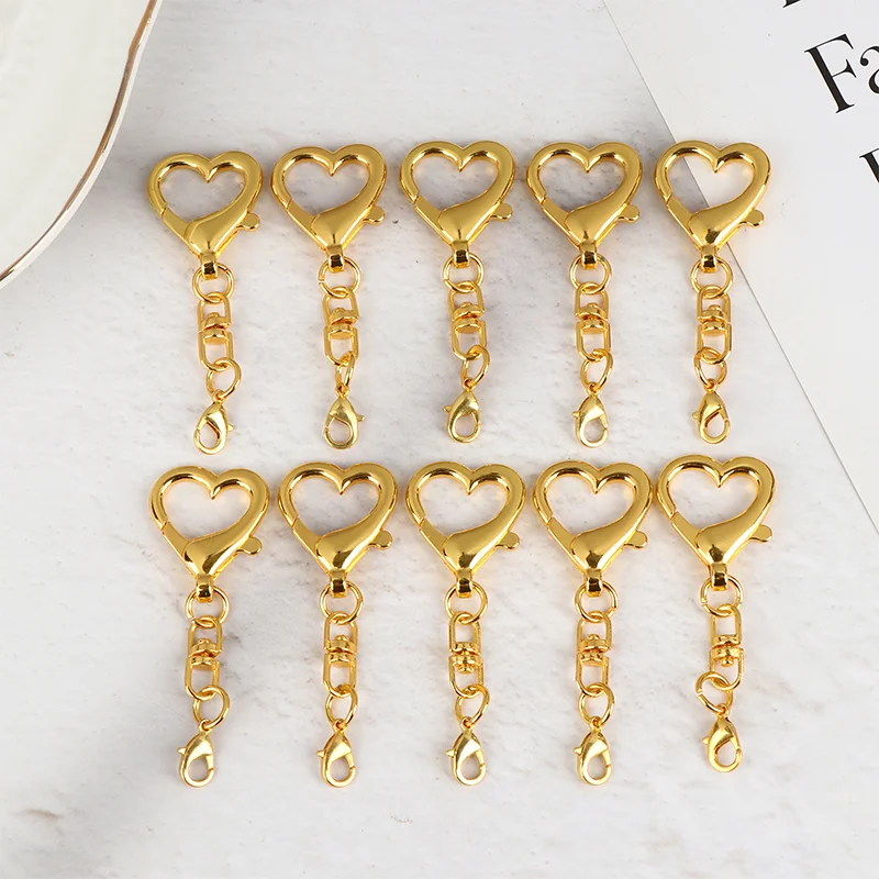 

[YU]5/10Pcs Heart Lobster Clasp Chain Connector For DIY Jewelry Making Findings Key Chain Accessories