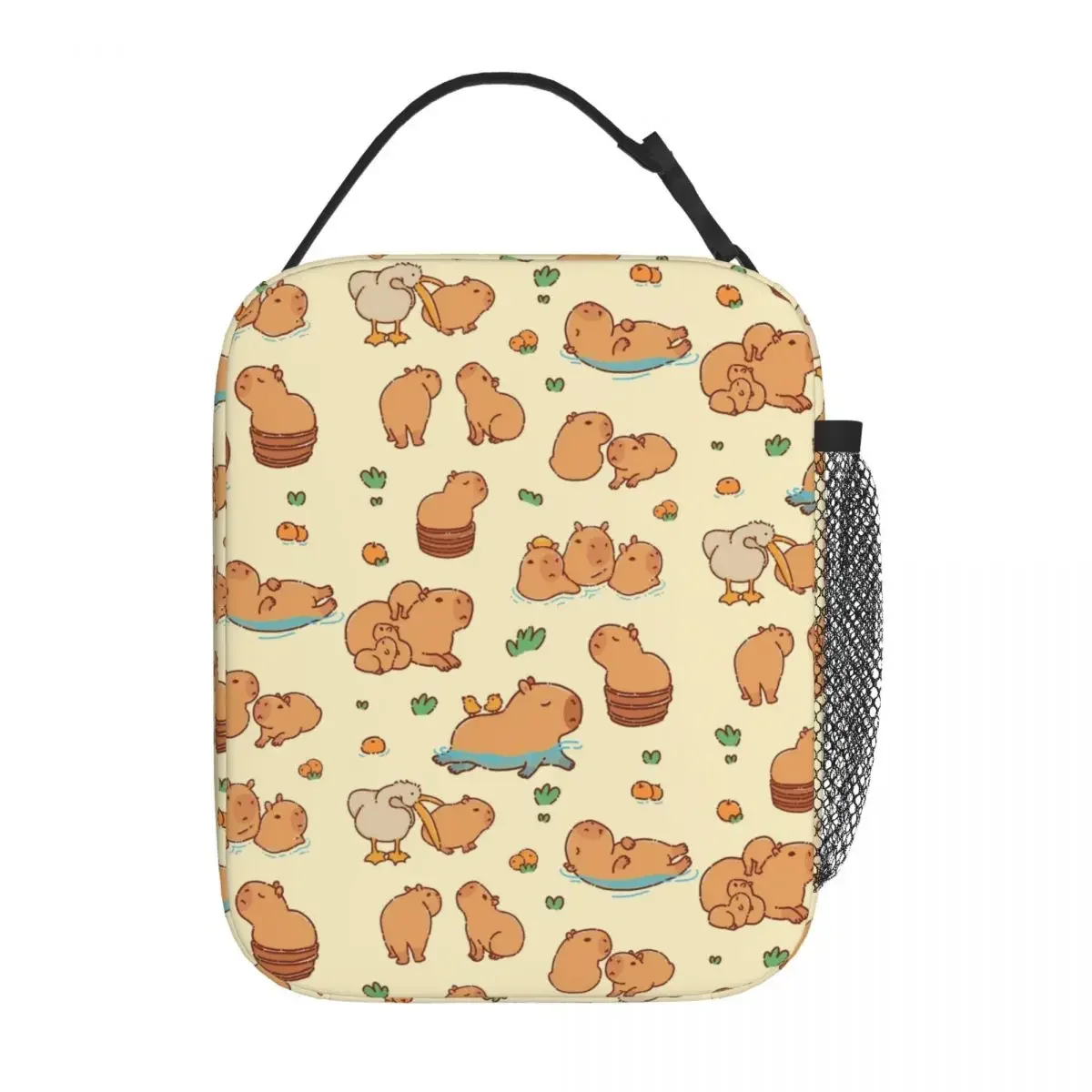 Cute Capybara And Pelican Accessories Insulated Lunch Bag For School Food Box Leakproof Thermal Cooler Lunch Boxes