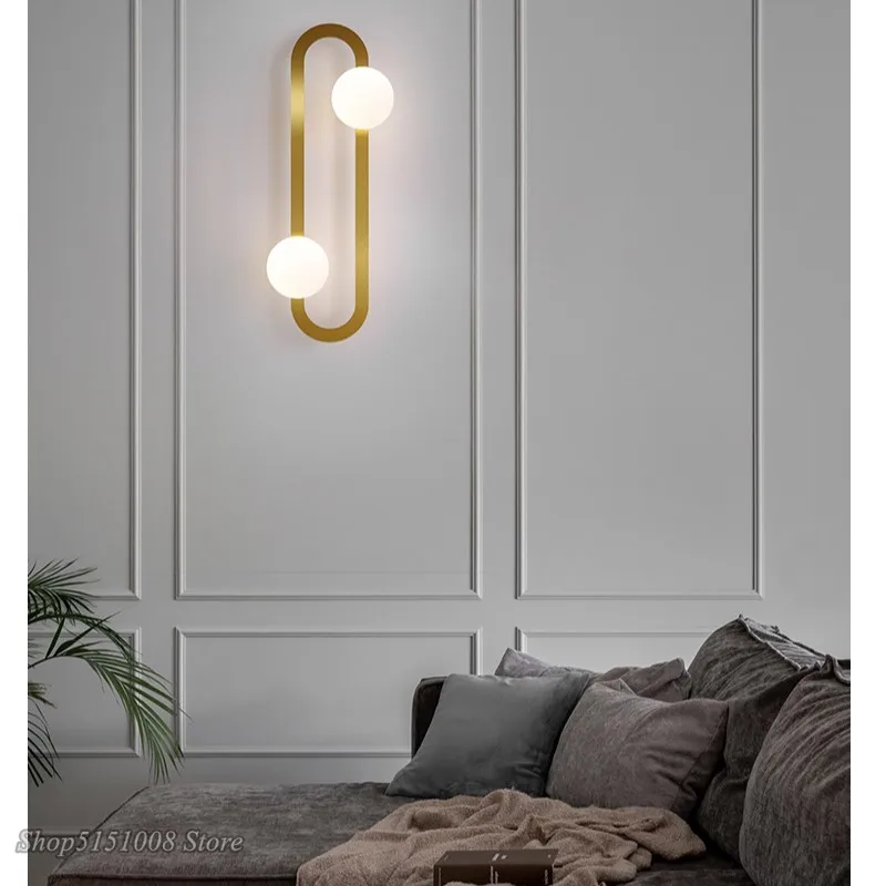 

Modern LED luxury bedroom bedside wall lamp Nordic simple magic bean living room balcony aisle lamp new background wall lighting