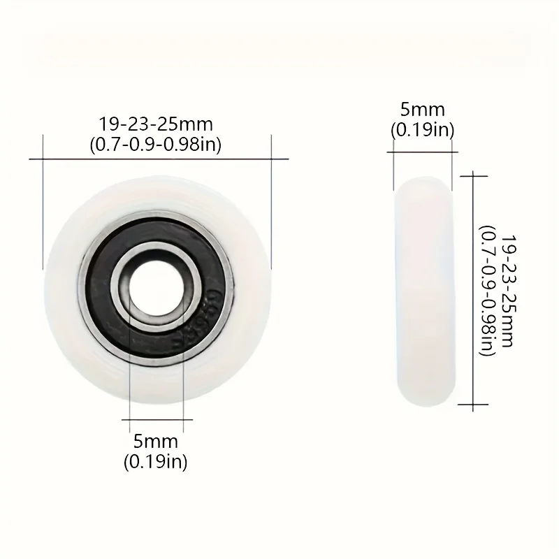 10Pcs 23/25mm Shower Door Roller Fastener Hardware Runner Wheels Silent Nylon Sliding Door Pulley Door Track Accessories