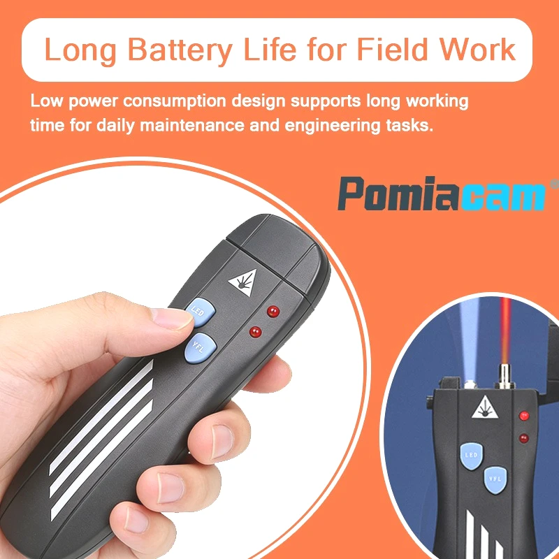 Visual Fault Locator 650nm Red Laser Mini Fiber Tester Optical Breakpoint Detection Tool 1/10/20/30MW SC/FC/ST Universal adapter