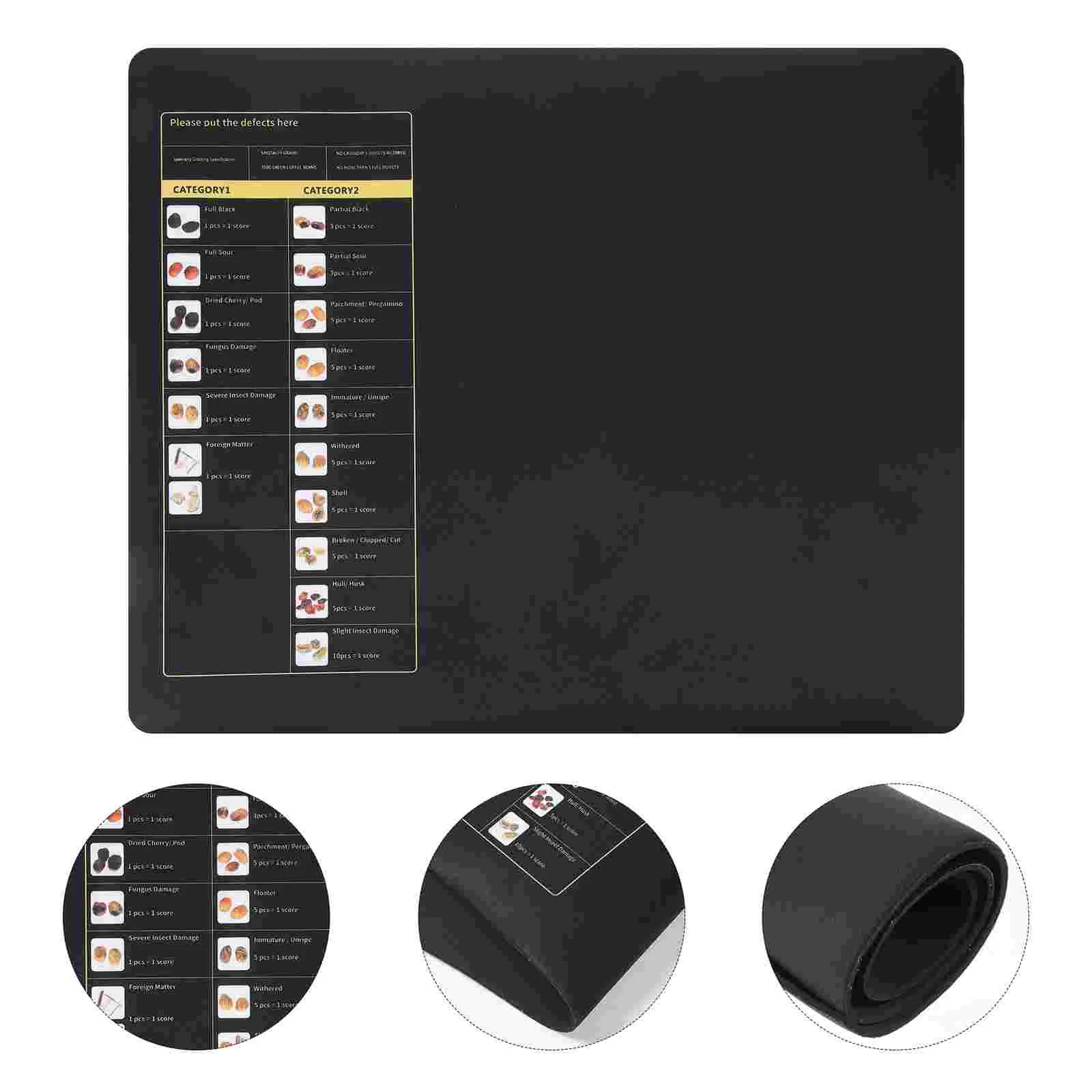 

Coffee Beans Sorting Card Pad Black Classification Mat Cushion For Espresso Bean Classifying Equipment Lightweight Portable